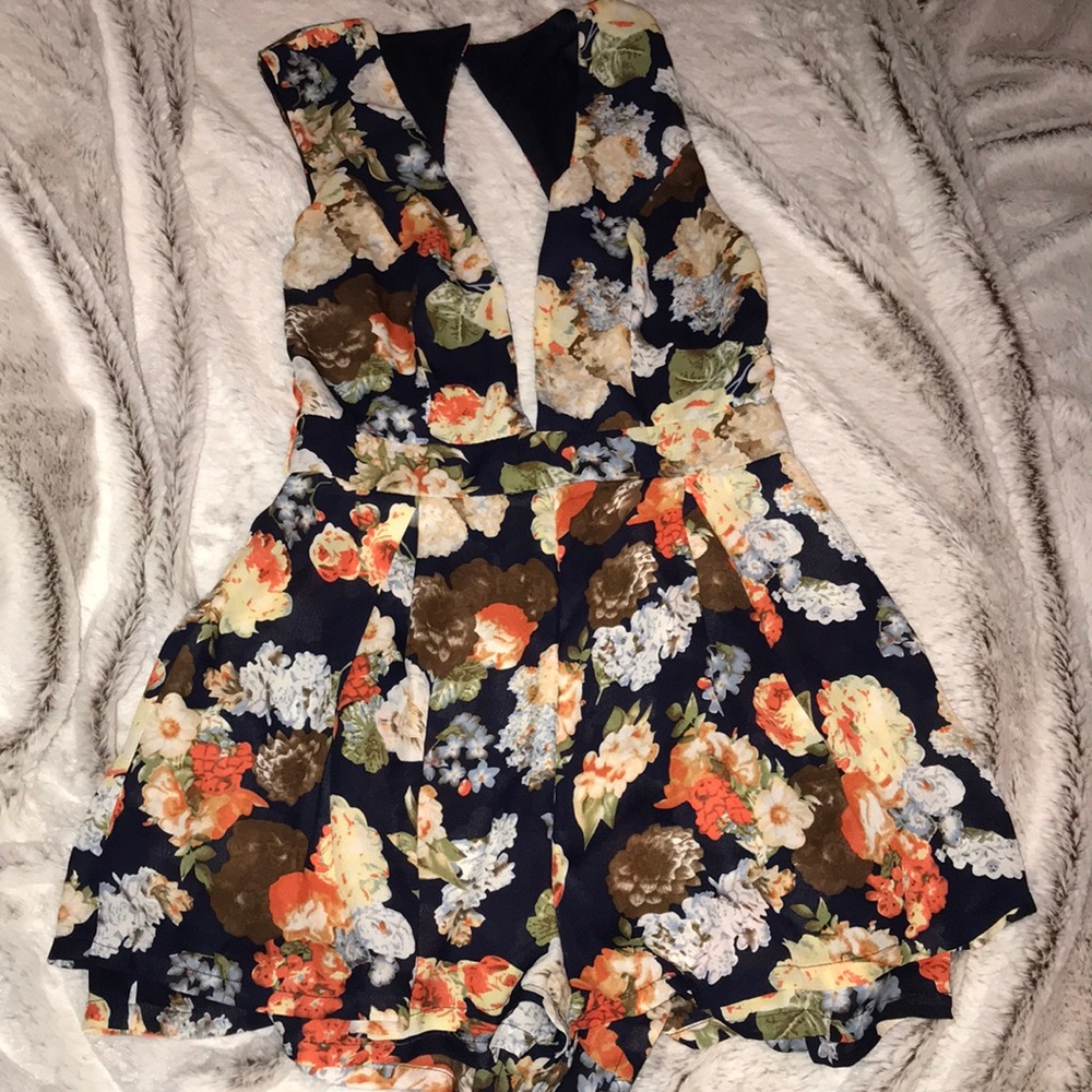 Floral Print One-Piece Skort